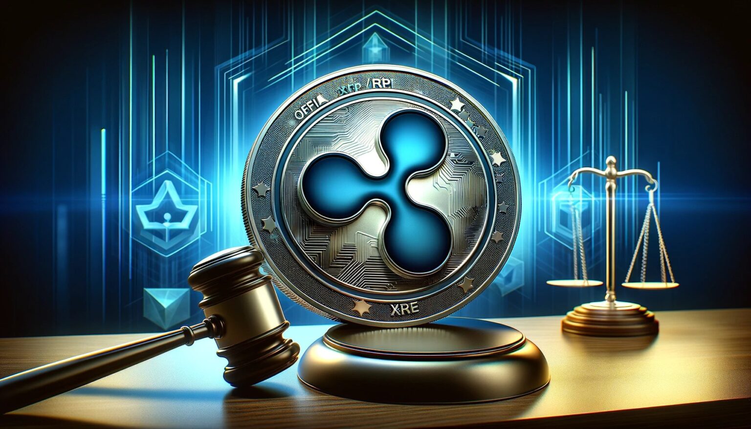 Legal Expert Sheds Light on Prolonged Case Settlements.06 A wide image featuring the official Ripple XRP coin logo prominently in t