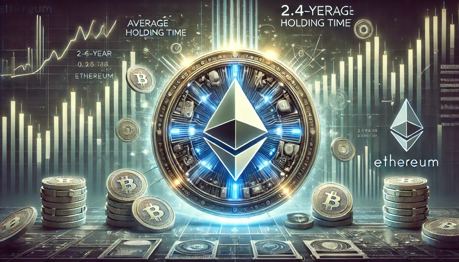 Long-Term Holders Display Confidence with 2.4-Year Ethereum Hold Average Long Term Holders Display Confidence with 24 Year Ethereum Hold Average.02 A professional horizontal digital artwork for an article about Ethereums