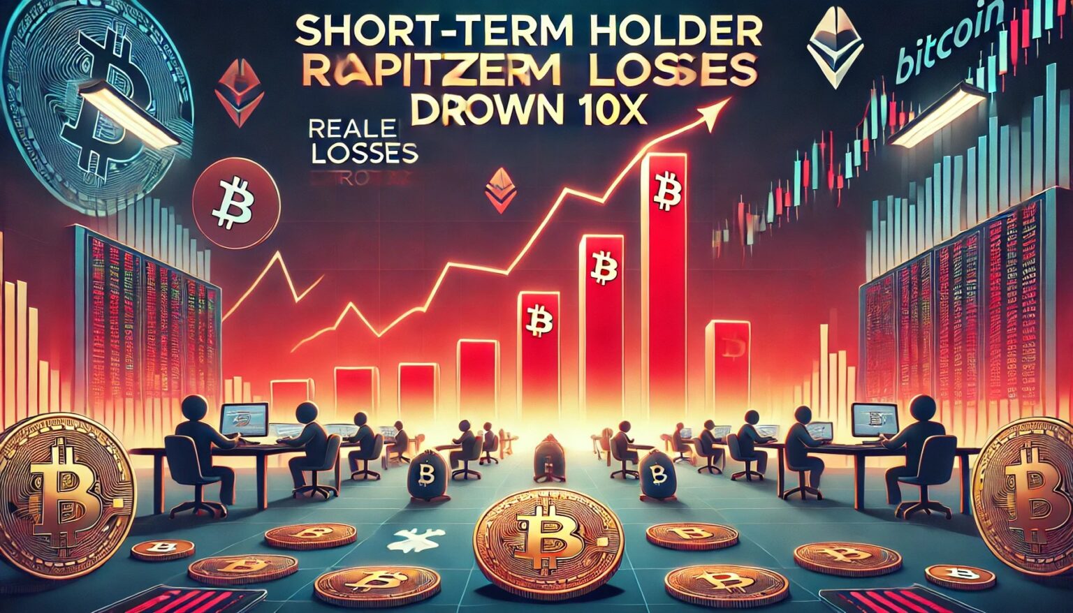 Bitcoin Short Term Holders Near End of Losses as Exchange Losses.55 A financial themed image illustrating Bitcoin BTC short term holder capit