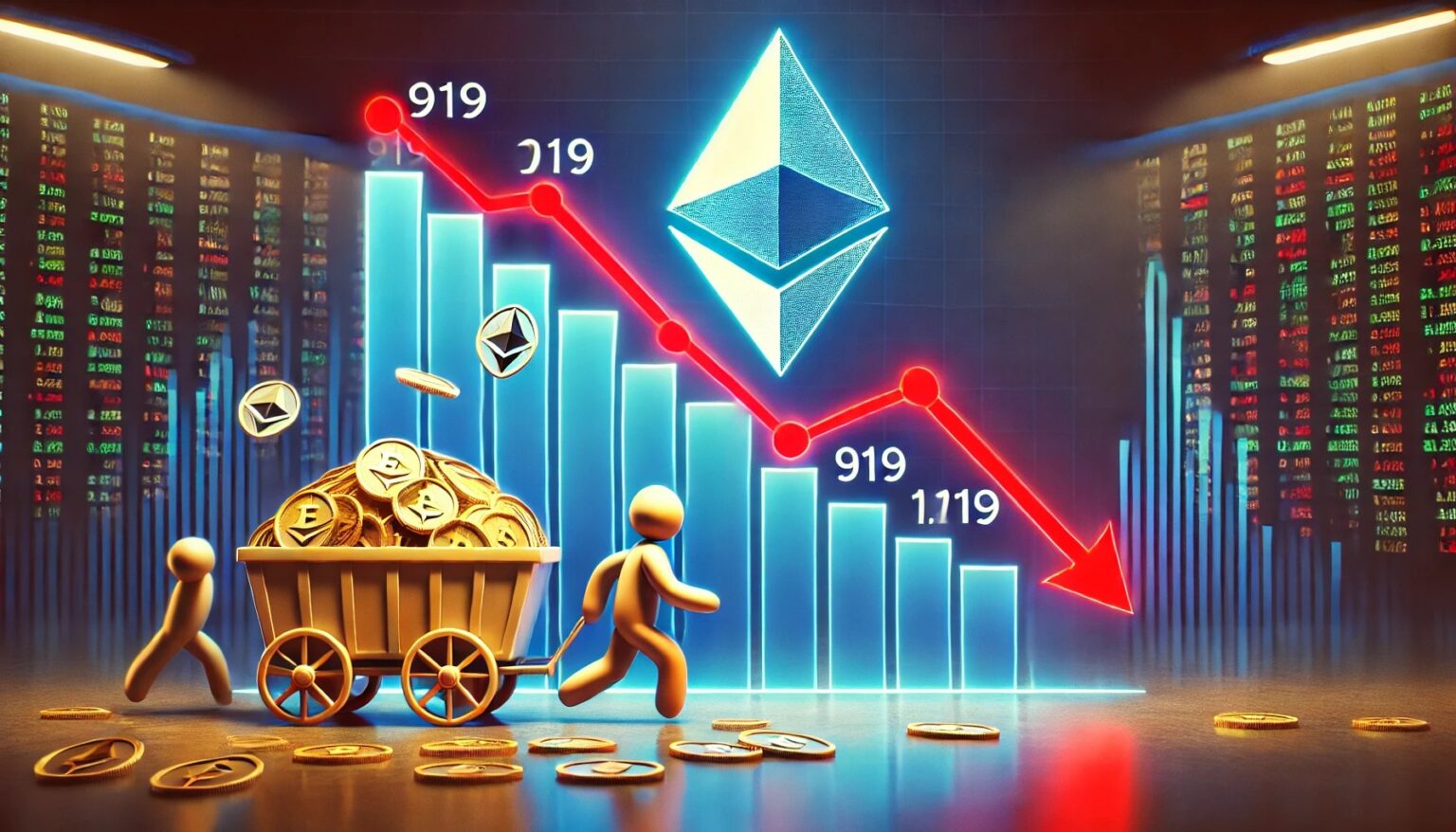 Sharp Drop in Ethereum Addresses Holding 10,000+ ETH in Fortnight – Analysis Sharp Drop in Ethereum Addresses Holding 10000 ETH in Fortnight.39 A financial themed image illustrating the decline in Ethereum ETH address