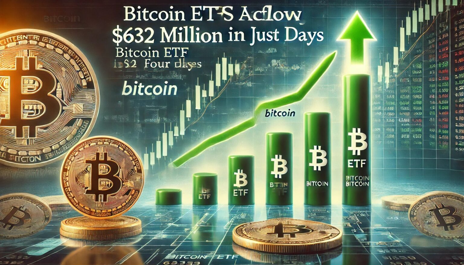 Surging Demand? Bitcoin ETFs Rake in $632M within Four Days Surging Demand Bitcoin ETFs Rake in 632M within Four Days.28 A financial themed image illustrating Bitcoin ETFs attracting 632 million