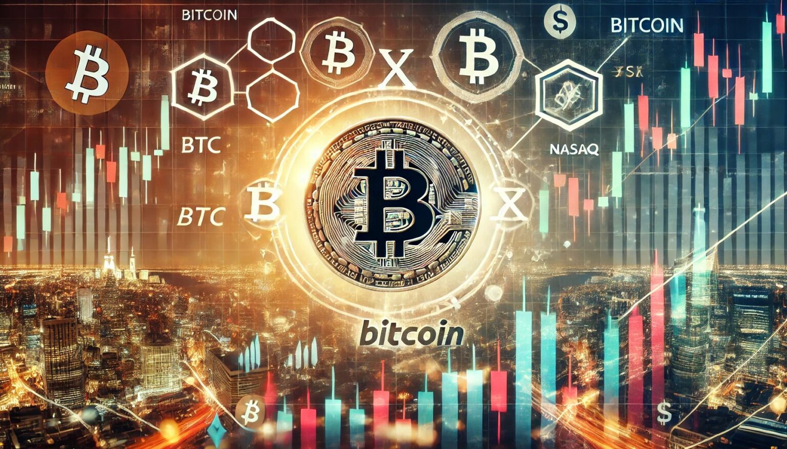 Bitcoin Correlations Rise, Reflecting TradFi Trends Bitcoin Correlations Rise Reflecting TradFi Trends.12 A financial themed image illustrating Bitcoin BTC mirroring traditional f
