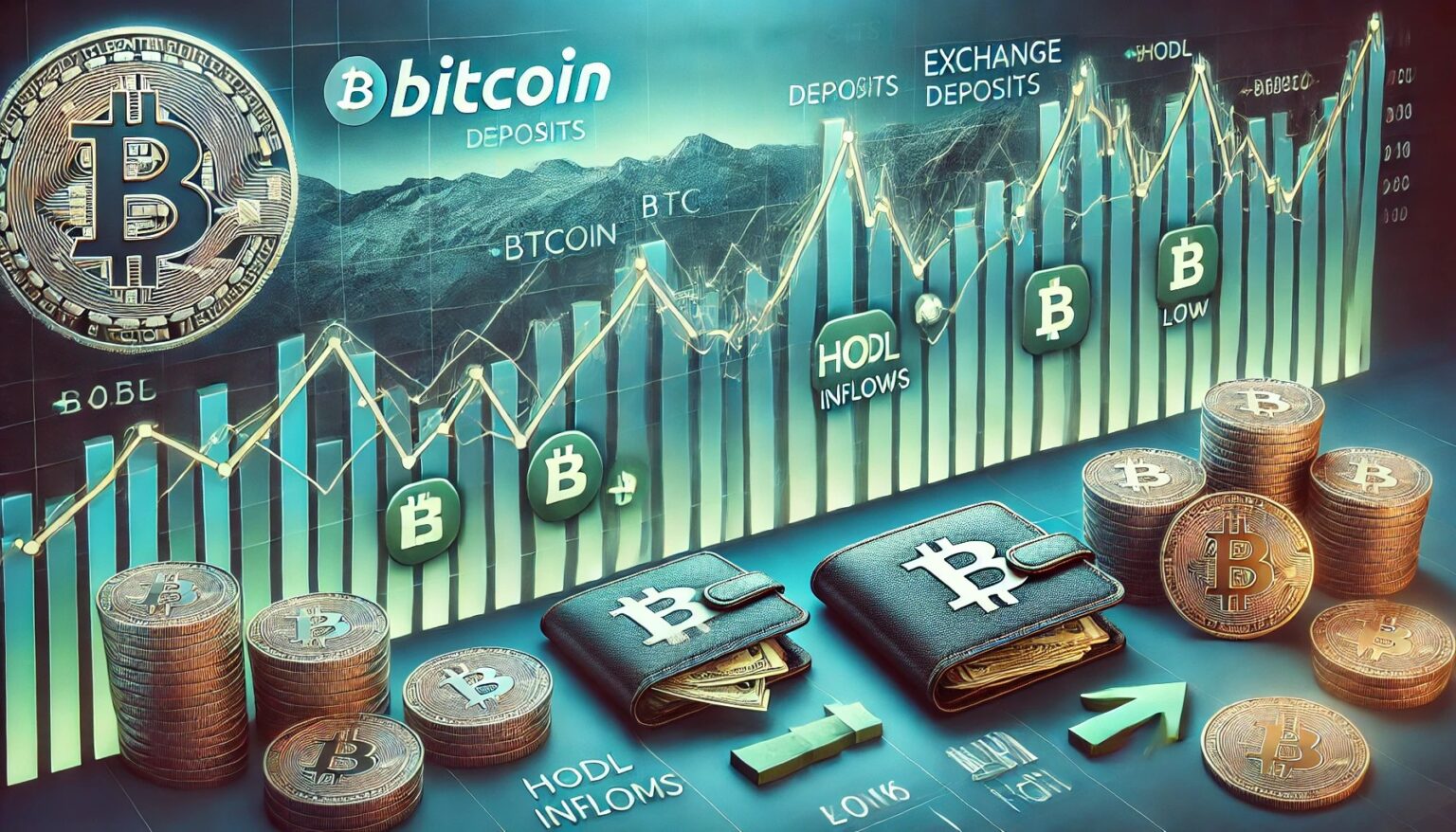 Bitcoin Exchange Deposits Plummet to 2016 Levels Holders Steady.42 A financial themed image showing Bitcoin BTC exchange deposits dropping t