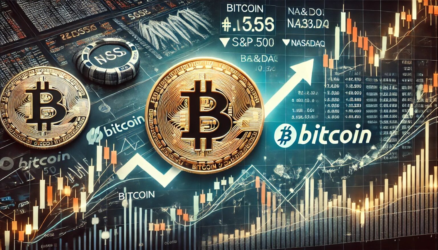 Bitcoin Strengthens Amid Equities Downturn – Key Insights.39 A financial themed image illustrating Bitcoin BTC showing strength when c