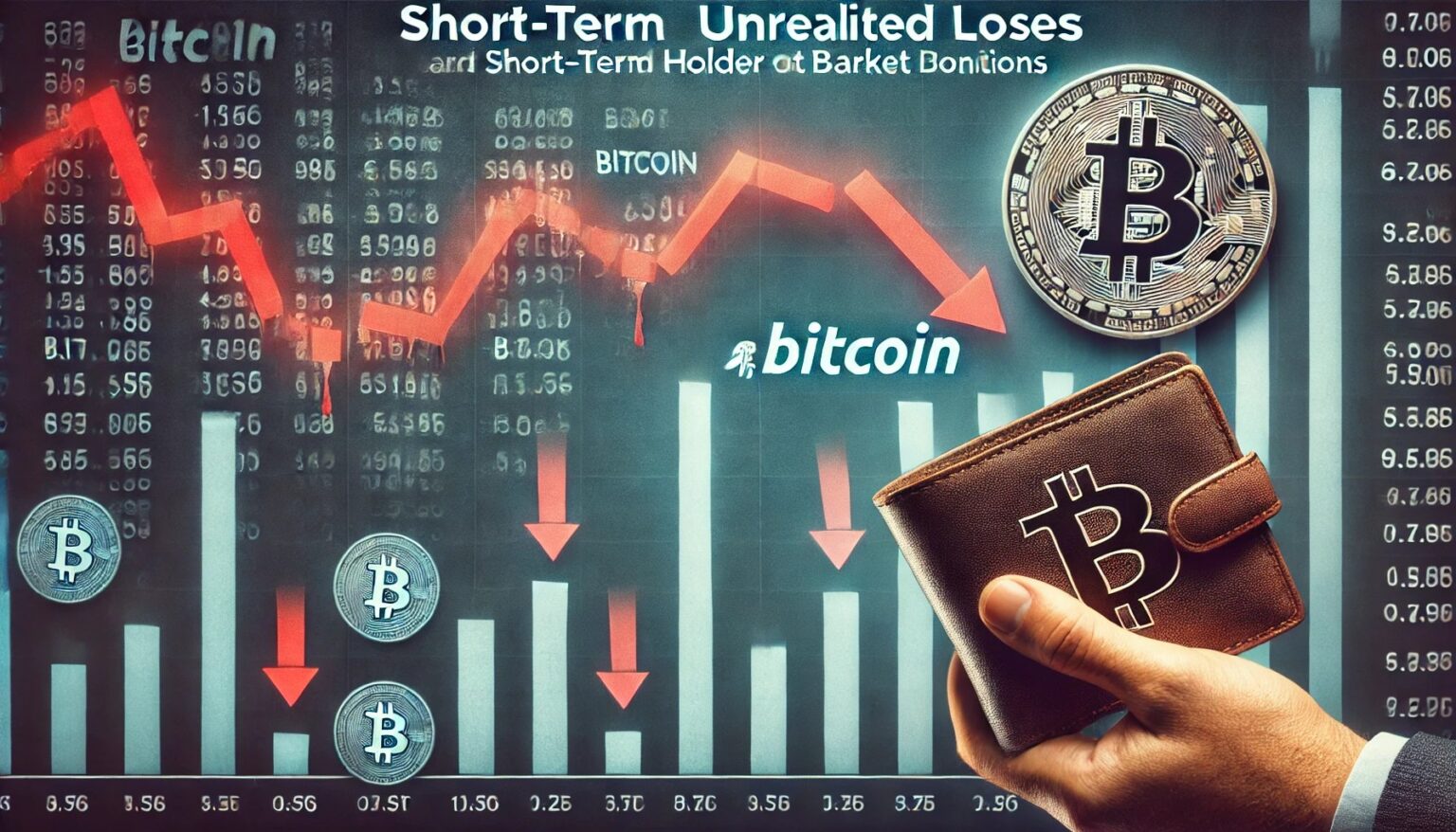 Short Term Bitcoin Holders Suffer Losses Bear Market Looms.49 A financial themed image showing short term Bitcoin BTC holders facing de