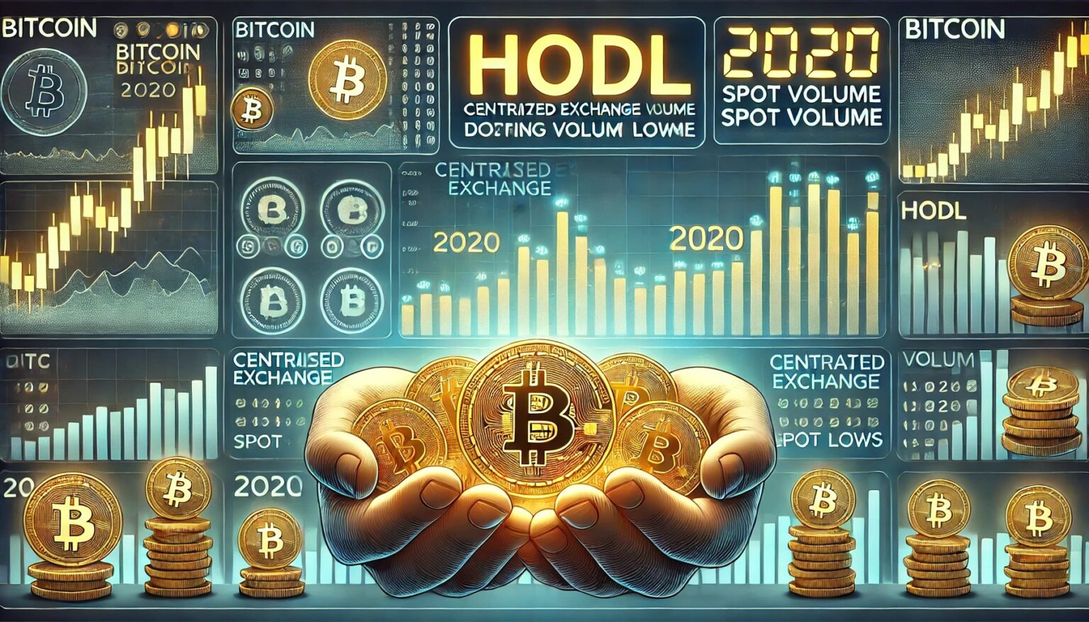 Bitcoin HODLing Surges CEX Spot Volume Hits 2020 Lows.54 A wide digital illustration showing Bitcoin investors entering HODL mode