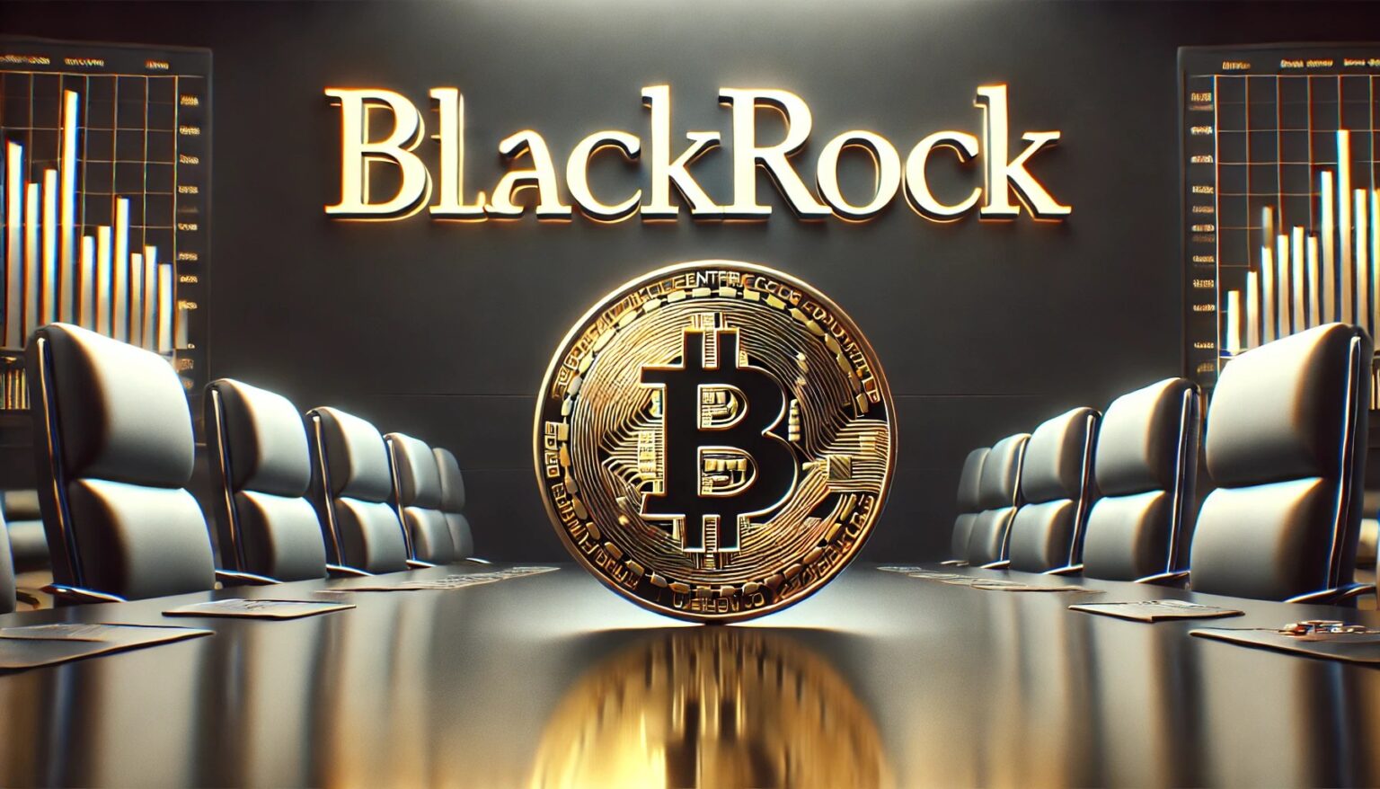 BlackRock’s Revenue Boost Tied to Bitcoin Surge BlackRocks Revenue Boost Tied to Bitcoin Surge.03 A wide image depicting a shiny realistic Bitcoin in the foreground with t