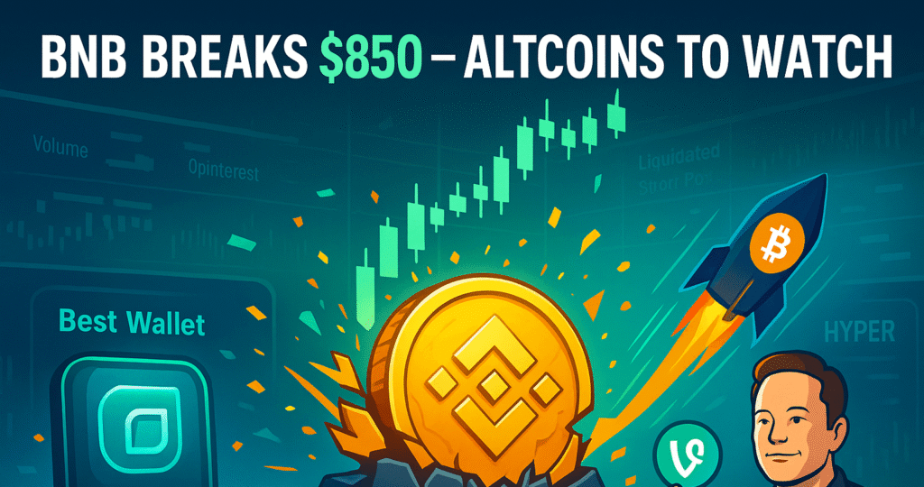 Top Altcoins to Buy as BNB Targets 900 After Surpassing